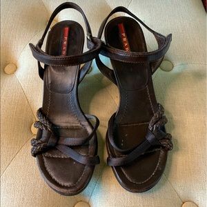 Prada chocolate brown sandals